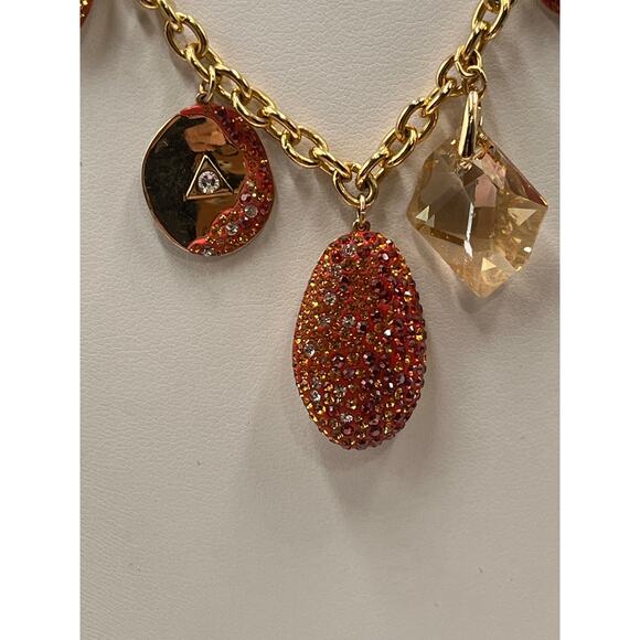 Swarovski Swan The Elements Fire Element Fall Multicolored Mixed Metal Necklace - Picture 3 of 9